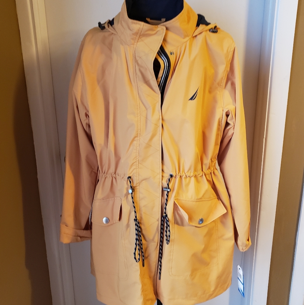 NWT Nautica Hooded Water-Resistant Jacket Gold XL